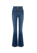 Jeans ELISABETTA FRANCHI, Boot-cut jeans with zip, Bleumarin