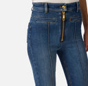 Jeans ELISABETTA FRANCHI, Boot-cut jeans with zip, Bleumarin