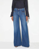 Jeans ELISABETTA FRANCHI, Bell-bottom jeans with small pockets
