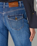 Jeans ELISABETTA FRANCHI, Bell-bottom jeans with small pockets