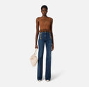 Jeans ELISABETTA FRANCHI, Palazzo jeans with buttons, Bleumarin