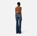 Jeans ELISABETTA FRANCHI, Palazzo jeans with buttons, Bleumarin
