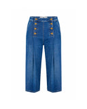 Jeans ELISABETTA FRANCHI, Denim bermuda shorts with row of buttons
