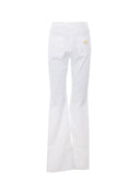 BLUGI ELISABETTA FRANCHI, High Waist, logo-button trousers, Alb