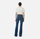 Jeans ELISABETTA FRANCHI, Boot-cut jeans with logo details, Bleumarin