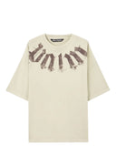 Tricou PALM ANGELS, logo oversized T-shirt, Beige
