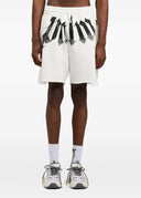 Pantaloni scurti PALM ANGELS, Big Waist Logo Sweatshorts, Alb