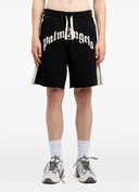 Pantaloni scurti PALM ANGELS, curved logo track shorts, Black