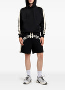 Pantaloni scurti PALM ANGELS, curved logo track shorts, Black