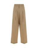 Pantaloni GOLDEN GOOSE, Beige wool wide-leg Flavia