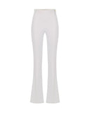 Pantaloni ELISABETTA FRANCHI, double layer stretch crêpe fabric with logo charm, Alb