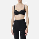 Sutien ELISABETTA FRANCHI, Bra in lightweight crêpe and satin fabric, Negru