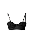 Sutien ELISABETTA FRANCHI, Bra in lightweight crêpe and satin fabric, Negru