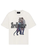 Tricou Redhouse, Tiger Print, Logo Insert, White, Regular Fit