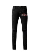 Blugi Redhouse, Skynny, Paint Details, Large Logo, Black