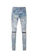 BLUGI REDHOUSE, Destroyed Slim Denim, Blue
