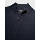 Pulover Zegna, Wool, Zip Detail, Navy Blue