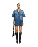 Rochie OFF WHITE, Royal Patch Denim Dress, Blue