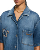 Rochie OFF WHITE, Royal Patch Denim Dress, Blue