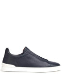 Sneakers Zegna, Low Top, Lether, Triple Stitch Navy Blue