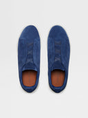 Sneakers Zegna, Low Top ,Triple Stitch,Albastru