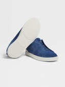Sneakers Zegna, Low Top ,Triple Stitch,Albastru