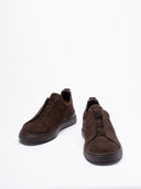 Sneakers Zegna, Low Top, Triple Stitch, Full Dark Brown