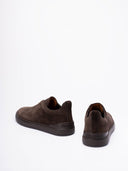 Sneakers Zegna, Low Top, Triple Stitch, Full Dark Brown