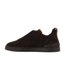 Sneakers Zegna, Low Top, Triple Stitch, Full Dark Brown