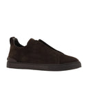 Sneakers Zegna, Low Top, Triple Stitch, Full Dark Brown
