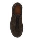 Sneakers Zegna, Low Top, Triple Stitch, Full Dark Brown