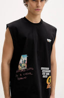 Maiou BARROW, Graphic Jersey Sleeveless T-Shirt