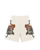 Pantaloni scurti MARCELO BURLON, tiger print bermuda, Alb