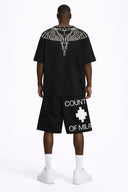 Pantaloni Scurti Marcelo Burlon, White logo Insert, Negru