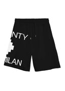 Pantaloni Scurti Marcelo Burlon, White logo Insert, Negru