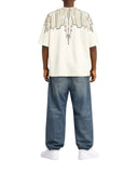Tricou MARCELO BURLON, wings print t-shirt, Alb