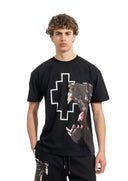 Tricou MARCELO BURLON, Panther Print, Negru