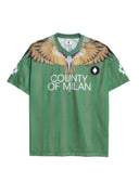 Tricou MARCELO BURLON,Soccer-inspired triacetate technical fabric T-shirt,Green