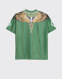 Tricou MARCELO BURLON,Soccer-inspired triacetate technical fabric T-shirt,Green