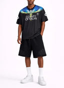 Tricou MARCELO BURLON, Soccer-inspired triacetate technical fabric T-shirt