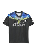 Tricou MARCELO BURLON, Soccer-inspired triacetate technical fabric T-shirt