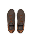 Sneakers Zegna, Low Top, Triple Stitch,  Wool, Dark Brown