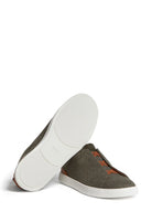 Sneakers Zegna, Low Top, Triple Stitch, Olive