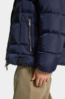 Geaca Dsquared2, Gluga Oversized, Fermoare argintii, Bleumarin