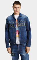 JACHETA DSQUARED2, D2 Obsessed Dark Blue Denim Jacket