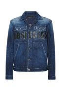 JACHETA DSQUARED2, D2 Obsessed Dark Blue Denim Jacket