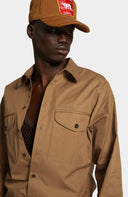 Camasa DSQUARED2, Utility Cotton Shirt, Camel