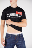 Tricou Dsquared2, Imprimeu Dean and Dan Caten, Negru