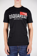 Tricou Dsquared2, Imprimeu Dean and Dan Caten, Negru