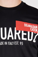 Tricou Dsquared2, Imprimeu Dean and Dan Caten, Negru